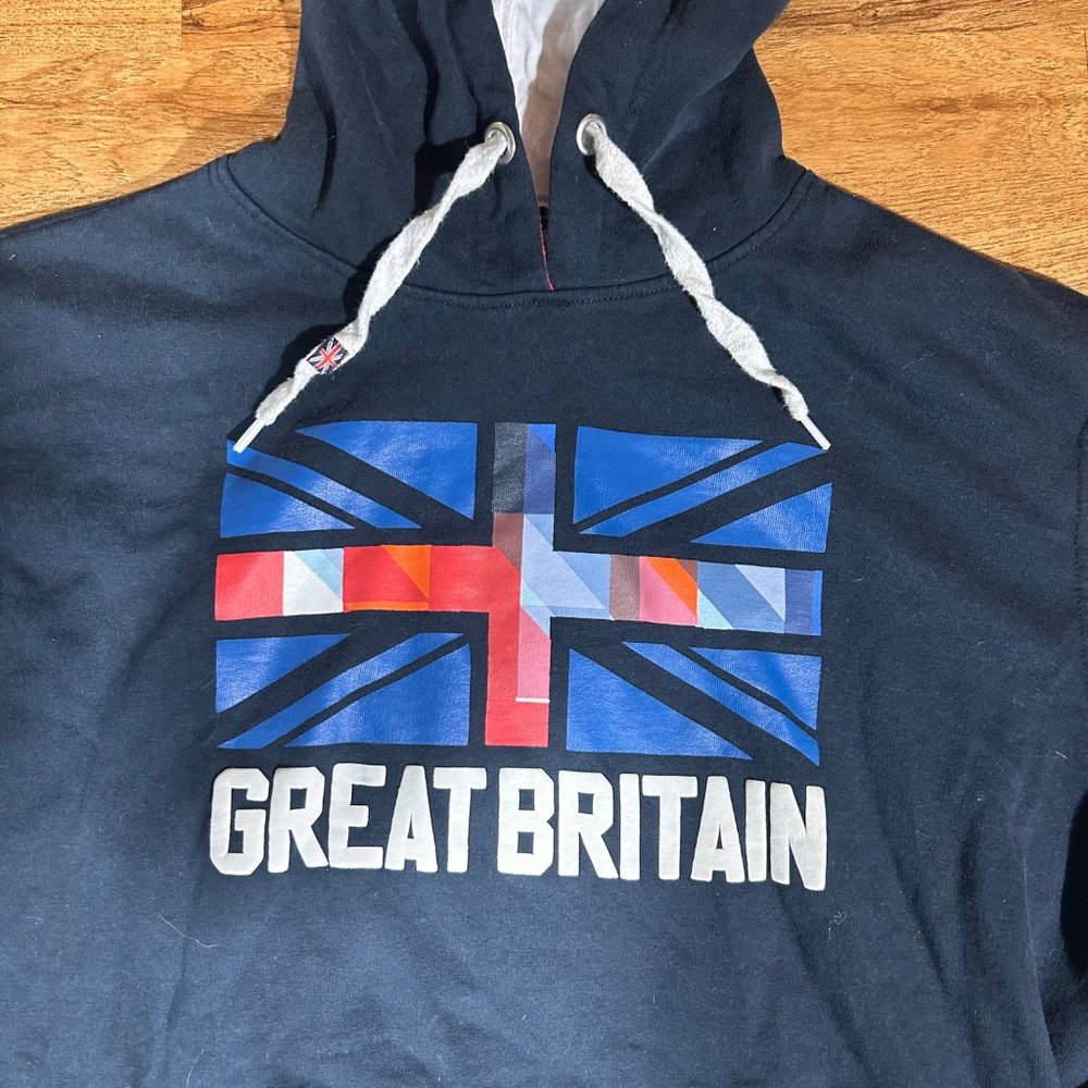 Great Britain Sweatshirt Hoodie Size Large Official Merchandise navy blue flag